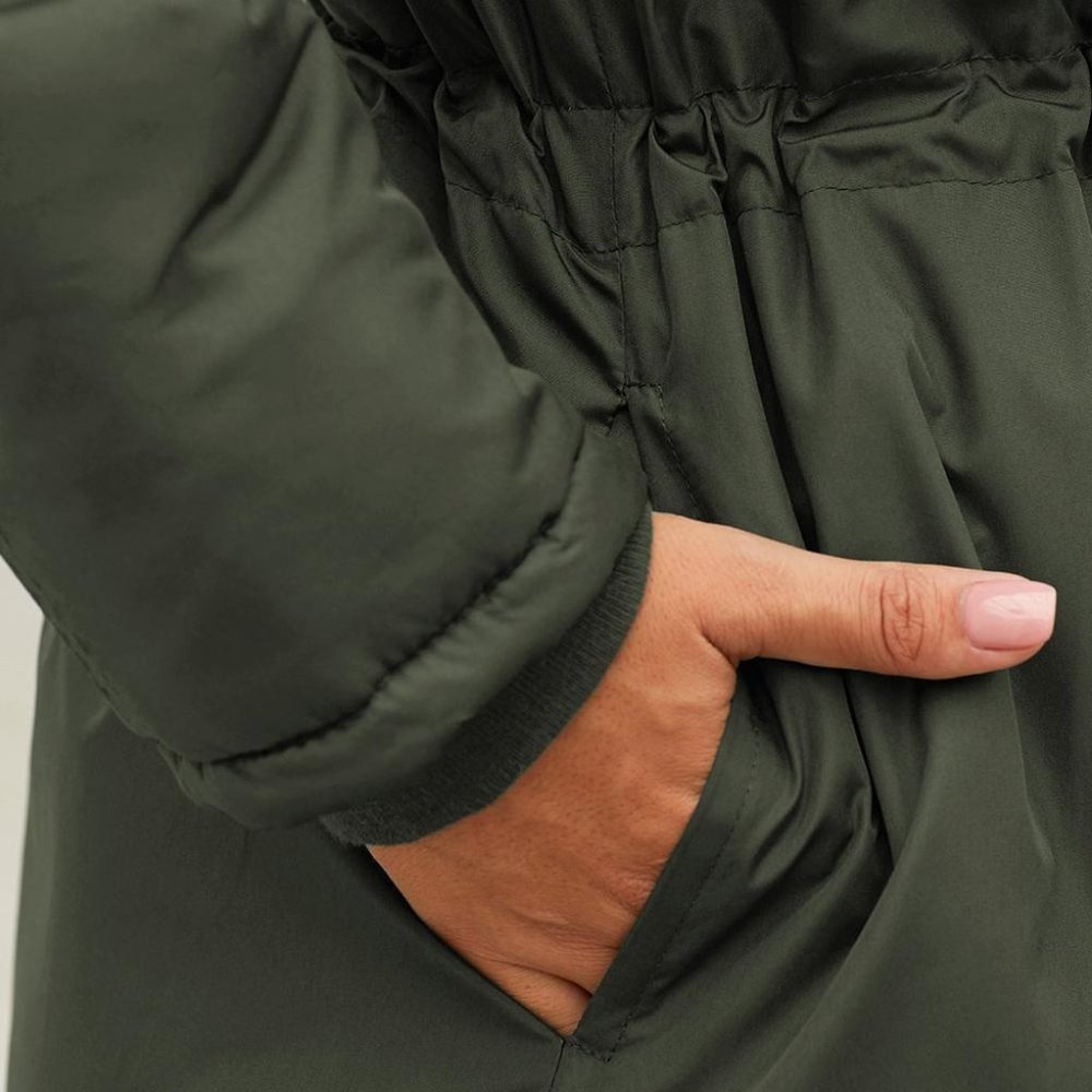 *SALE* Parka - Green Hooded Parka with Fur Trim - Picture 7 of 9